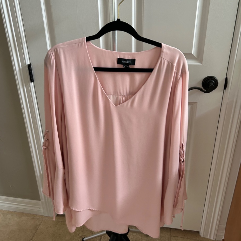 Karen Kane Pink bell sleeve top